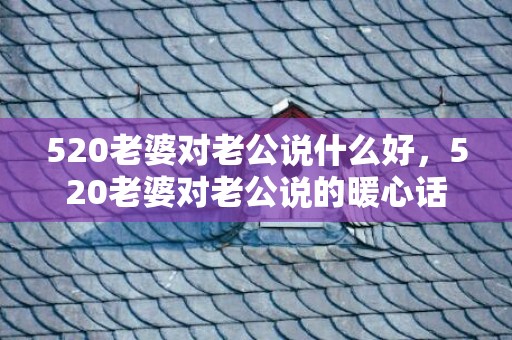 520老婆对老公说什么好，520老婆对老公说的暖心话