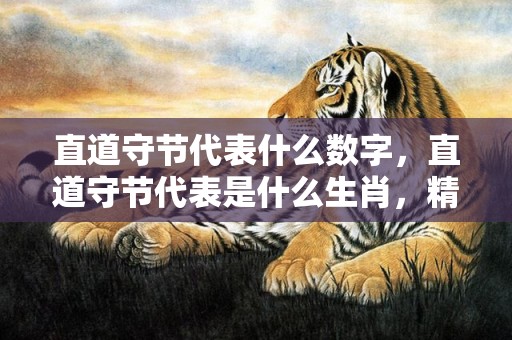 直道守节代表什么数字，直道守节代表是什么生肖，精选答案落实