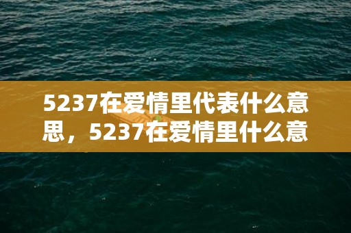 5237在爱情里代表什么意思，5237在爱情里什么意思