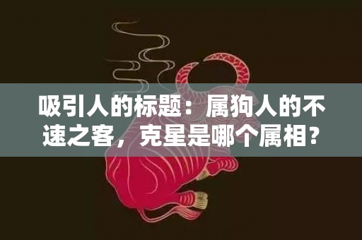 吸引人的标题：属狗人的不速之客，克星是哪个属相？