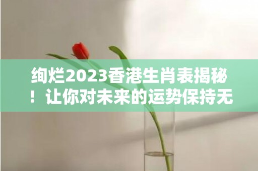 绚烂2023香港生肖表揭秘！让你对未来的运势保持无限期待！