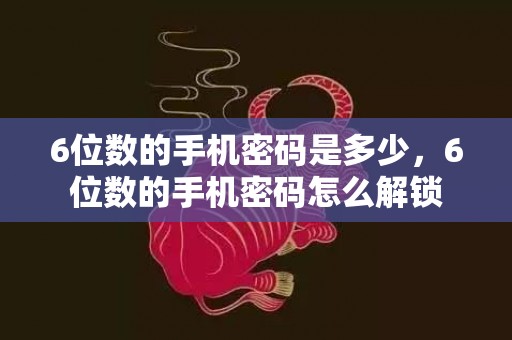6位数的手机密码是多少，6位数的手机密码怎么解锁