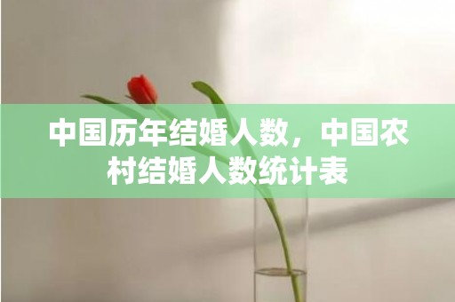 中国历年结婚人数，中国农村结婚人数统计表