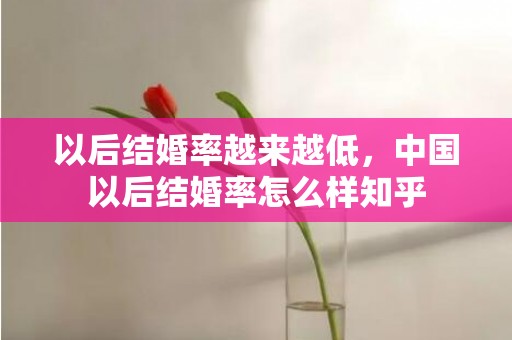 以后结婚率越来越低，中国以后结婚率怎么样知乎