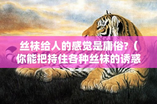 丝袜给人的感觉是庸俗?（你能把持住各种丝袜的诱惑吗丝袜有什么用知乎）