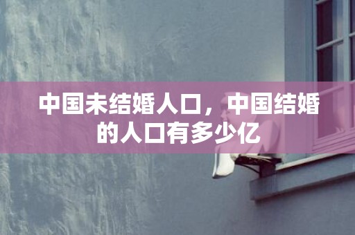 中国未结婚人口，中国结婚的人口有多少亿