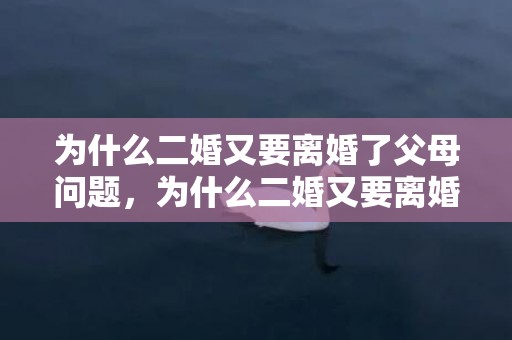 为什么二婚又要离婚了父母问题，为什么二婚又要离婚了