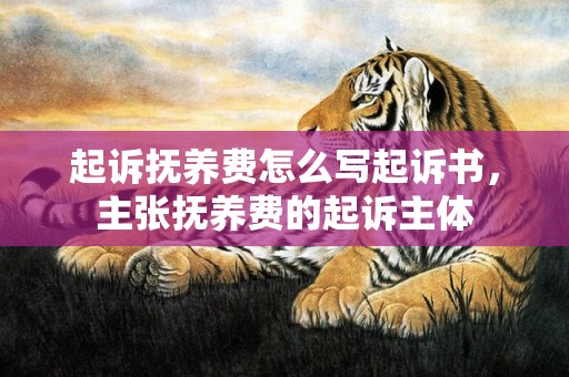 起诉抚养费怎么写起诉书，主张抚养费的起诉主体