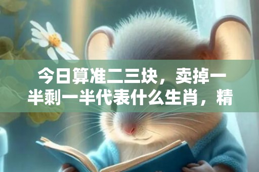  今日算准二三块，卖掉一半剩一半代表什么生肖，精准已答落实