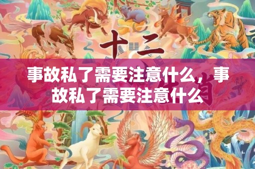 事故私了需要注意什么，事故私了需要注意什么