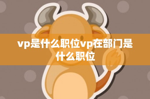 vp是什么职位vp在部门是什么职位