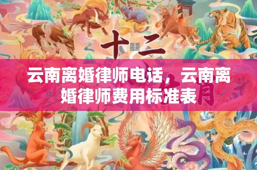 云南离婚律师电话，云南离婚律师费用标准表