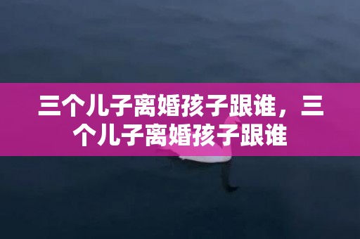 三个儿子离婚孩子跟谁，三个儿子离婚孩子跟谁