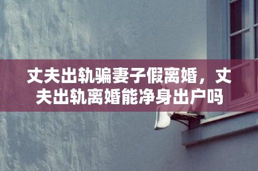 丈夫出轨骗妻子假离婚，丈夫出轨离婚能净身出户吗