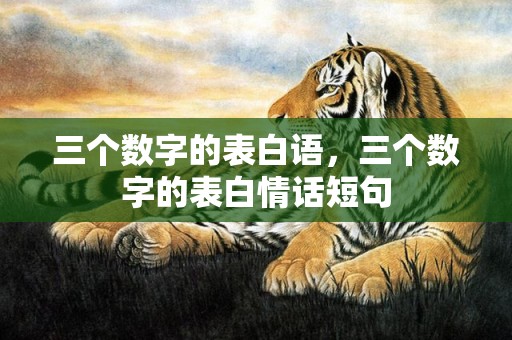 三个数字的表白语，三个数字的表白情话短句