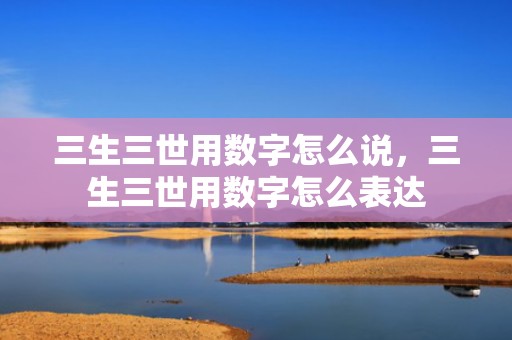 三生三世用数字怎么说，三生三世用数字怎么表达