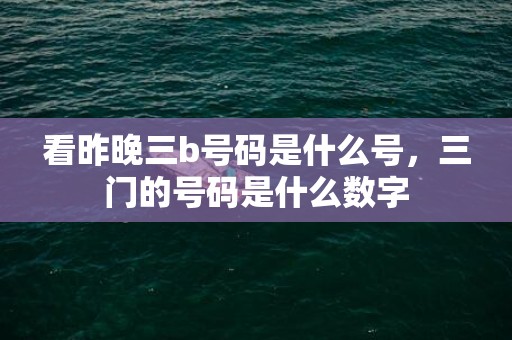 看昨晚三b号码是什么号，三门的号码是什么数字