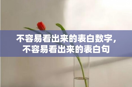 不容易看出来的表白数字，不容易看出来的表白句