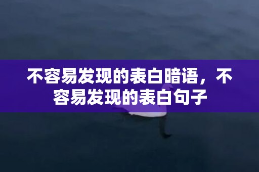 不容易发现的表白暗语，不容易发现的表白句子