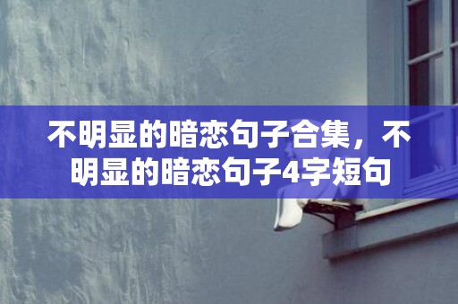 不明显的暗恋句子合集，不明显的暗恋句子4字短句