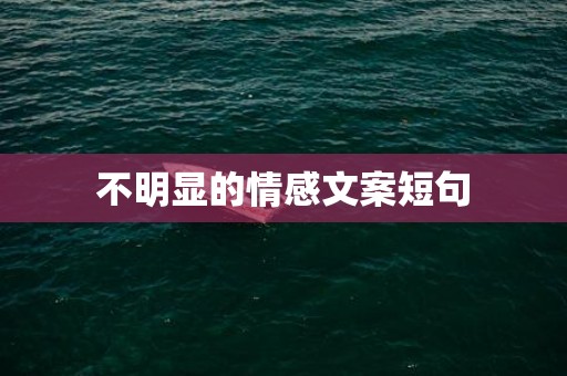 不明显的情感文案短句