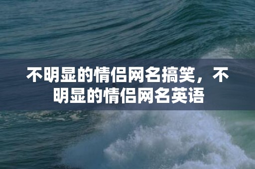 不明显的情侣网名搞笑，不明显的情侣网名英语