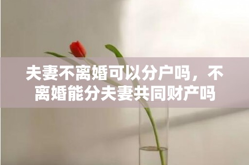 夫妻不离婚可以分户吗，不离婚能分夫妻共同财产吗