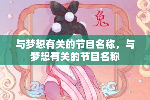 与梦想有关的节目名称，与梦想有关的节目名称
