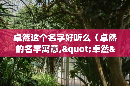 卓然这个名字好听么（卓然的名字寓意,"卓然"是什么意思?）