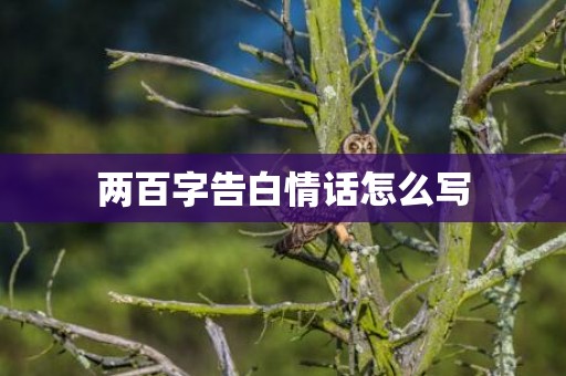 两百字告白情话怎么写