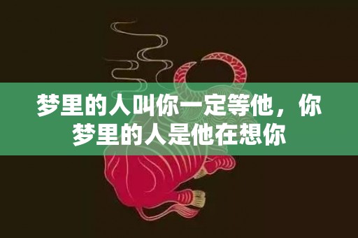 梦里的人叫你一定等他，你梦里的人是他在想你