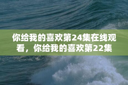 你给我的喜欢第24集在线观看，你给我的喜欢第22集剧情