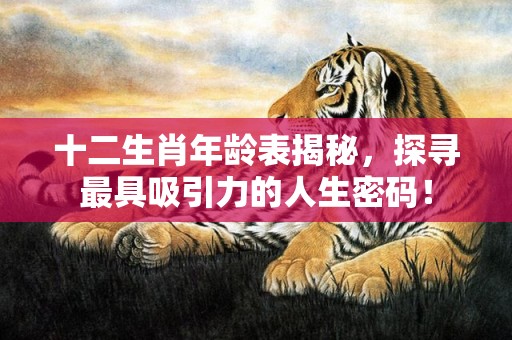 十二生肖年龄表揭秘，探寻最具吸引力的人生密码！