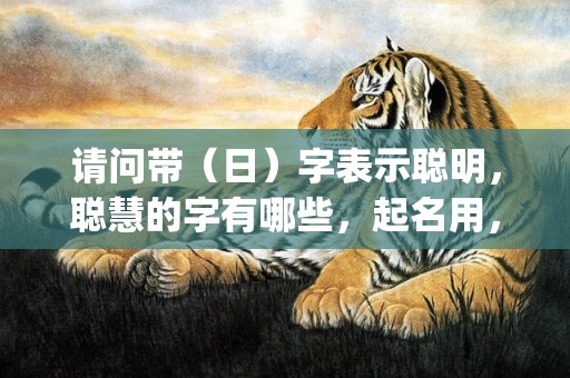 请问带（日）字表示聪明，聪慧的字有哪些，起名用，谢谢？(琪字取名寓意？)