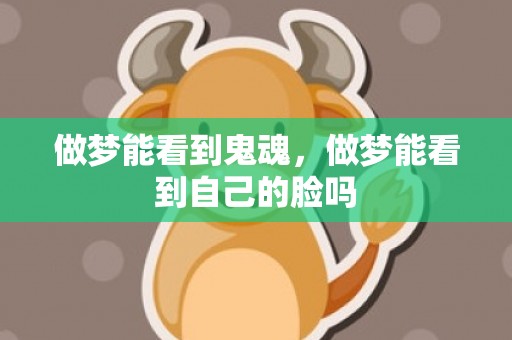 做梦能看到鬼魂，做梦能看到自己的脸吗