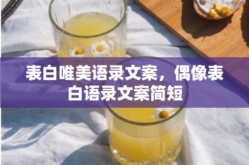 表白唯美语录文案，偶像表白语录文案简短