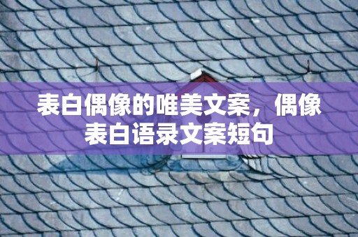表白偶像的唯美文案，偶像表白语录文案短句