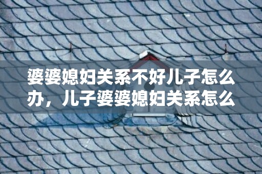 婆婆媳妇关系不好儿子怎么办，儿子婆婆媳妇关系怎么写