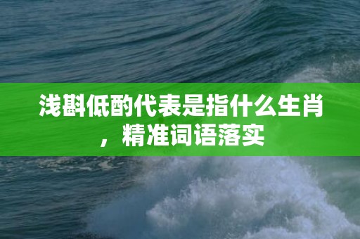 浅斟低酌代表是指什么生肖，精准词语落实