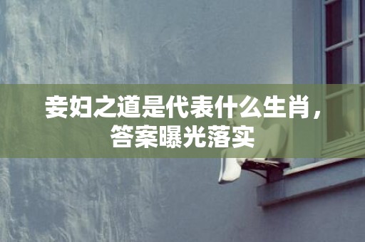 妾妇之道是代表什么生肖，答案曝光落实