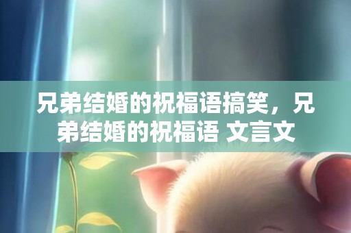 兄弟结婚的祝福语搞笑，兄弟结婚的祝福语 文言文