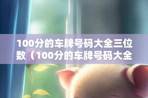 100分的车牌号码大全三位数（100分的车牌号码大全4位数车牌100以内的号码）
