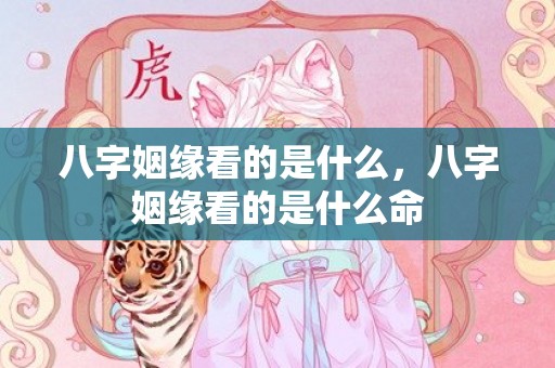 八字姻缘看的是什么，八字姻缘看的是什么命
