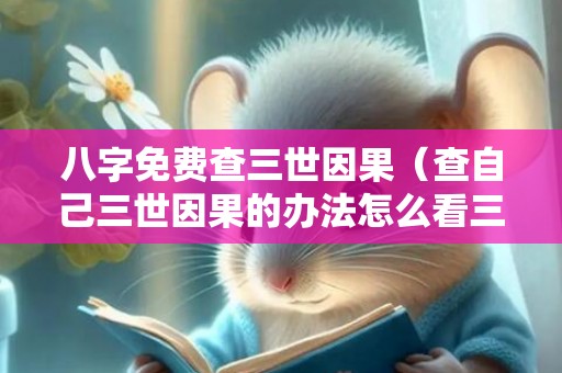 八字免费查三世因果（查自己三世因果的办法怎么看三世因果）