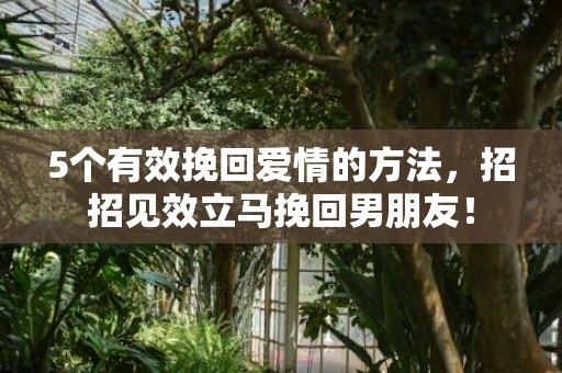 5个有效挽回爱情的方法，招招见效立马挽回男朋友！