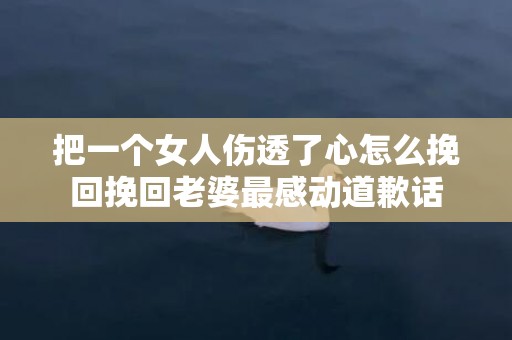 把一个女人伤透了心怎么挽回挽回老婆最感动道歉话