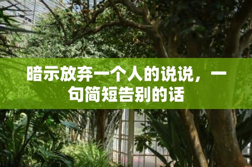 暗示放弃一个人的说说，一句简短告别的话
