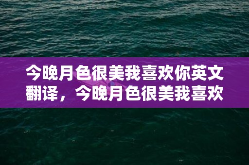 今晚月色很美我喜欢你英文翻译，今晚月色很美我喜欢你