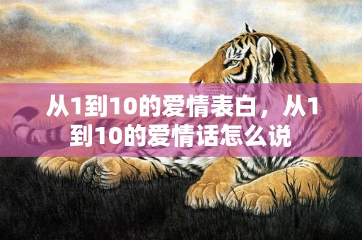 从1到10的爱情表白，从1到10的爱情话怎么说