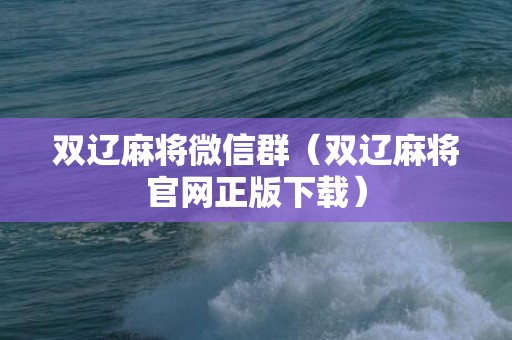 双辽麻将微信群（双辽麻将官网正版下载）